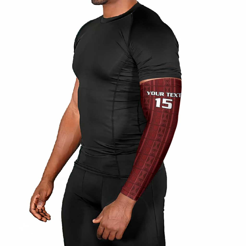 Custom Malawi Football Arm Sleeves Come On Flames - Red
