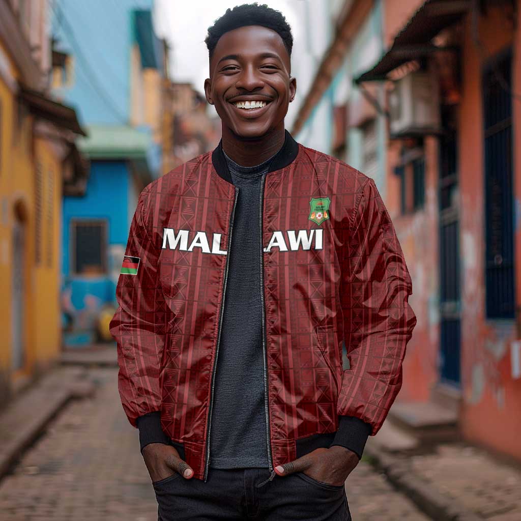 Custom Malawi Football Bomber Jacket Go Champions - Red - African Pride