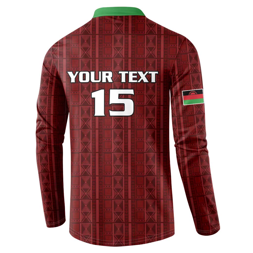 Custom Malawi Football Button Sweatshirt Come On Flames - Red