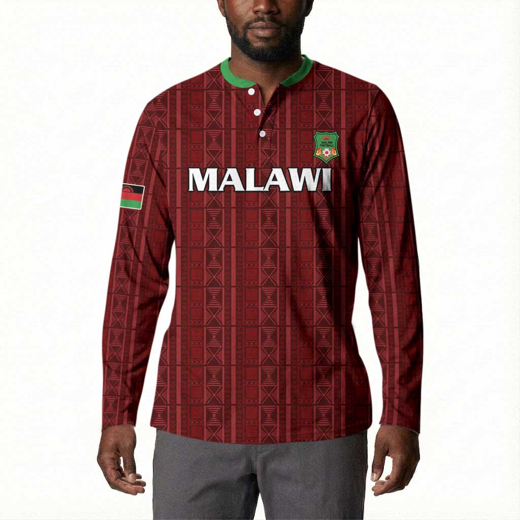 Custom Malawi Football Button Sweatshirt Come On Flames - Red