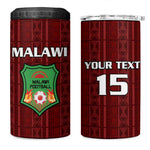 Custom Malawi Football 4 in 1 Can Cooler Tumbler Go Champions - Red - African Pride