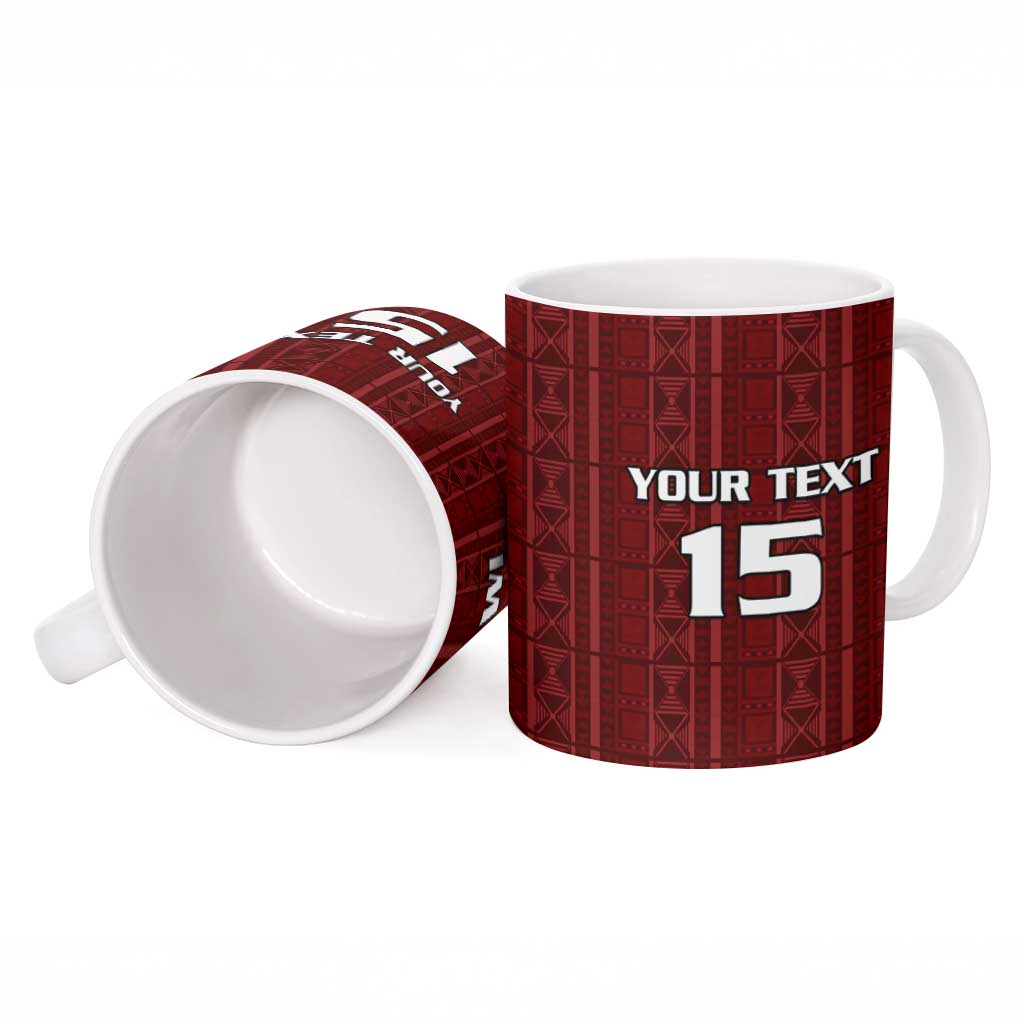 Custom Malawi Football Ceramic Mug Come On Flames - Red