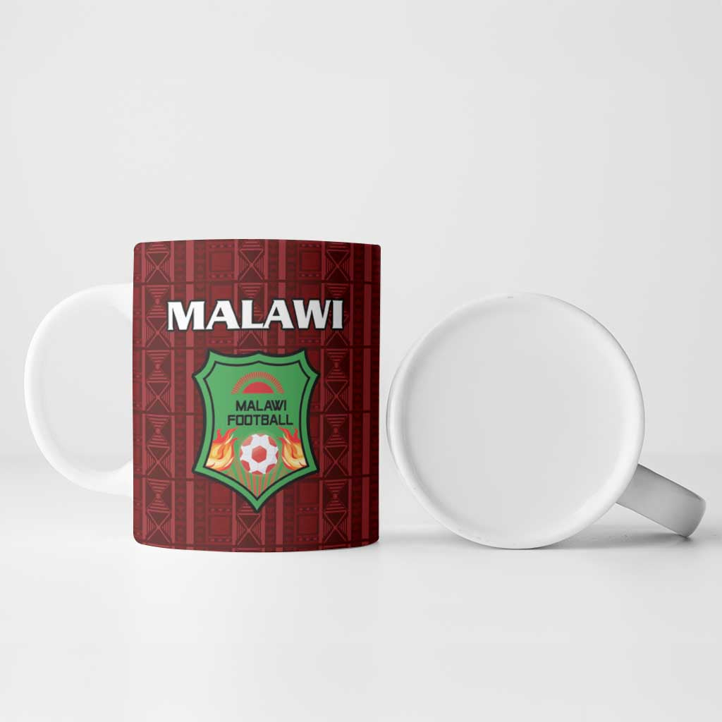 Custom Malawi Football Ceramic Mug Come On Flames - Red