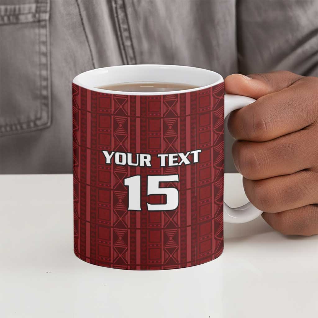 Custom Malawi Football Ceramic Mug Come On Flames - Red