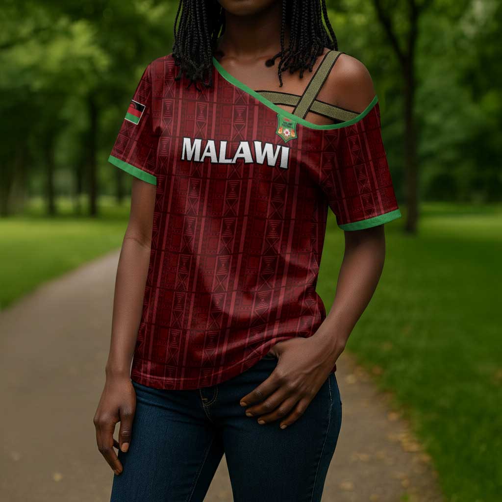 Custom Malawi Football Cross Shoulder Shirt Come On Flames - Red