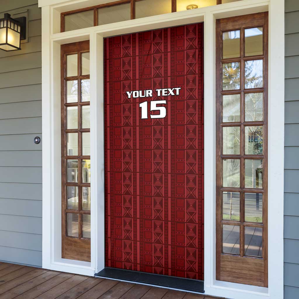 Custom Malawi Football Door Cover Come On Flames - Red