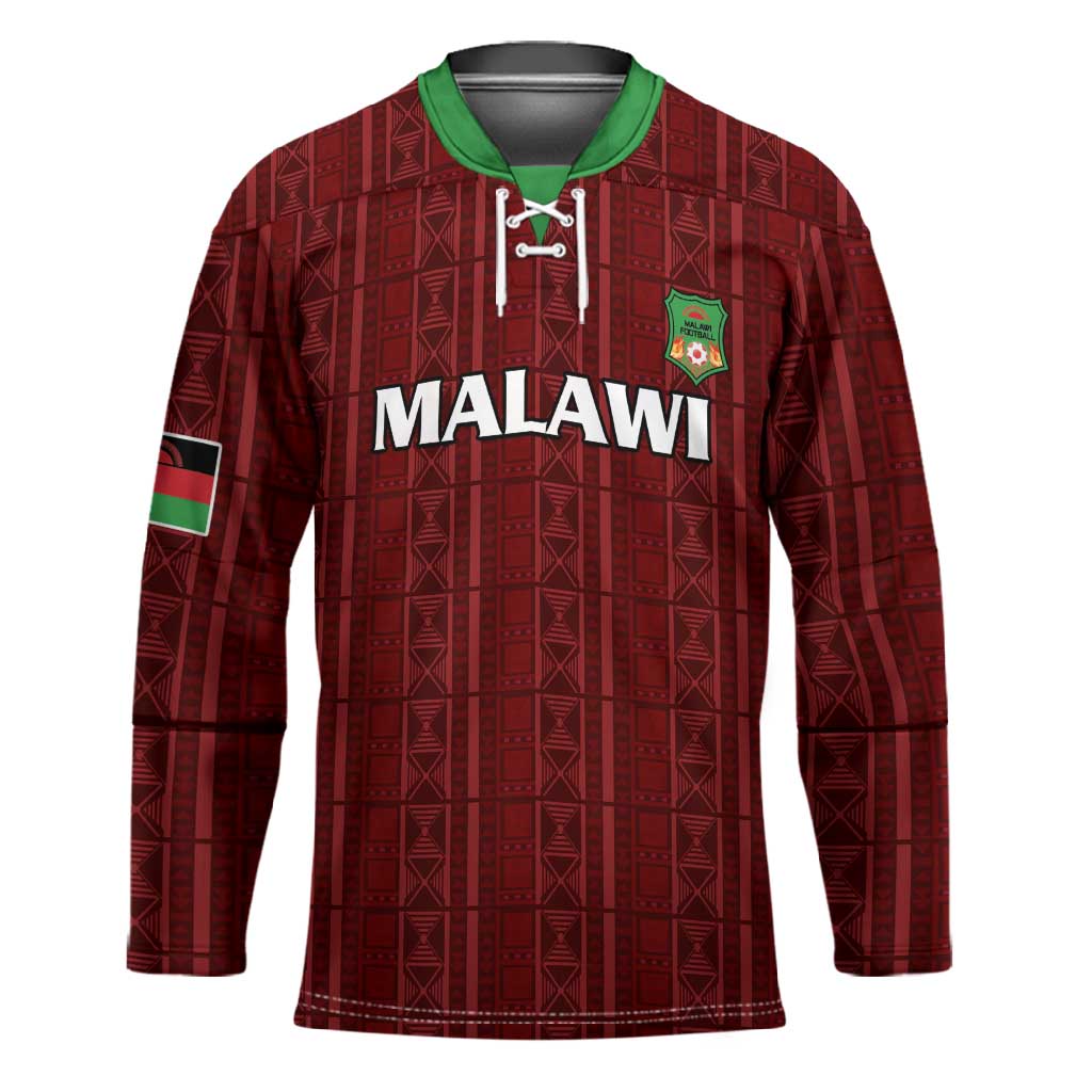 Custom Malawi Football Hockey Jersey Come On Flames - Red