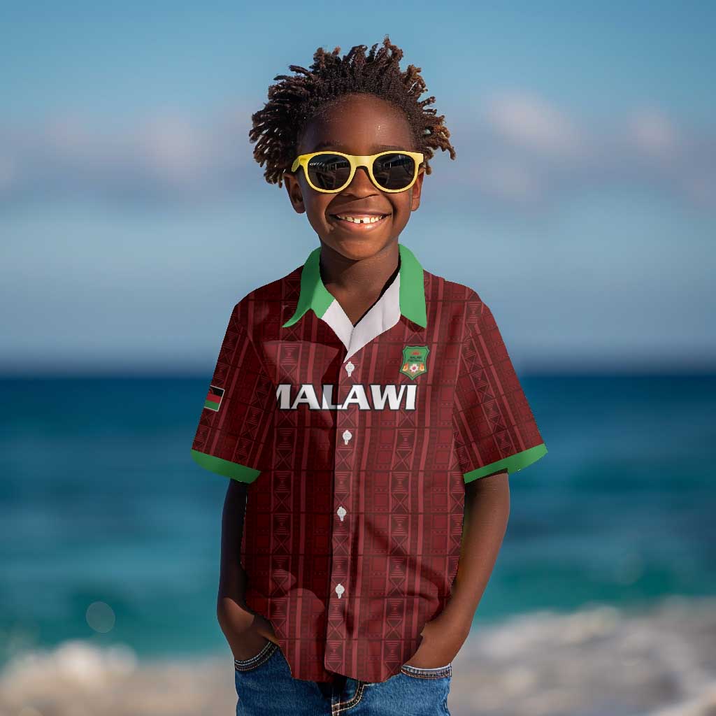 Custom Malawi Football Kid Hawaiian Shirt Go Champions - Red - African Pride