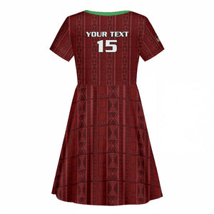 Custom Malawi Football Kid Short Sleeve Dress Go Champions - Red - African Pride