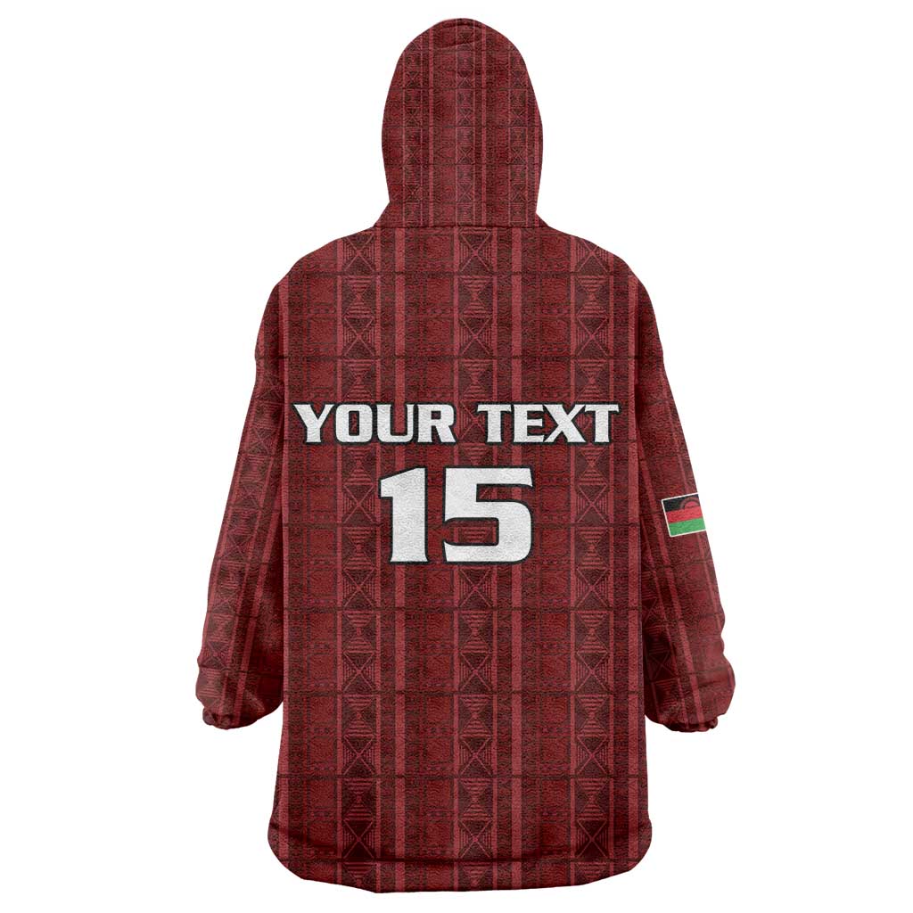 Custom Malawi Football Kid Wearable Blanket Hoodie Go Champions - Red - African Pride