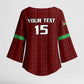 Custom Malawi Football Kimono Sleeve Blouse Come On Flames - Red