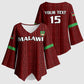 Custom Malawi Football Kimono Sleeve Blouse Come On Flames - Red