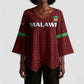 Custom Malawi Football Kimono Sleeve Blouse Come On Flames - Red
