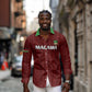 Custom Malawi Football Long Sleeve Button Shirt Go Champions - Red - African Pride