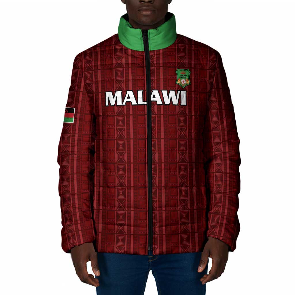 Custom Malawi Football Padded Jacket Come On Flames - Red