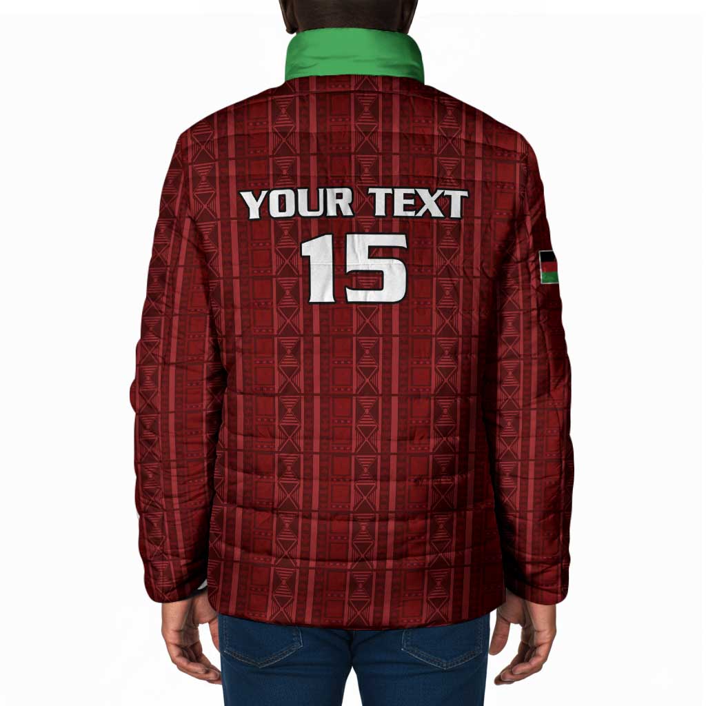 Custom Malawi Football Padded Jacket Come On Flames - Red