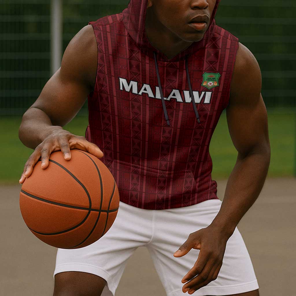 Custom Malawi Football Sleeveless Hoodie Go Champions - Red - African Pride