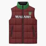 Custom Malawi Football Sleeveless Puffer Jacket Come On Flames - Red