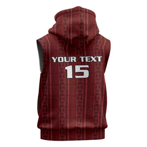 Custom Malawi Football Sleeveless Zip Hoodie Go Champions - Red - African Pride