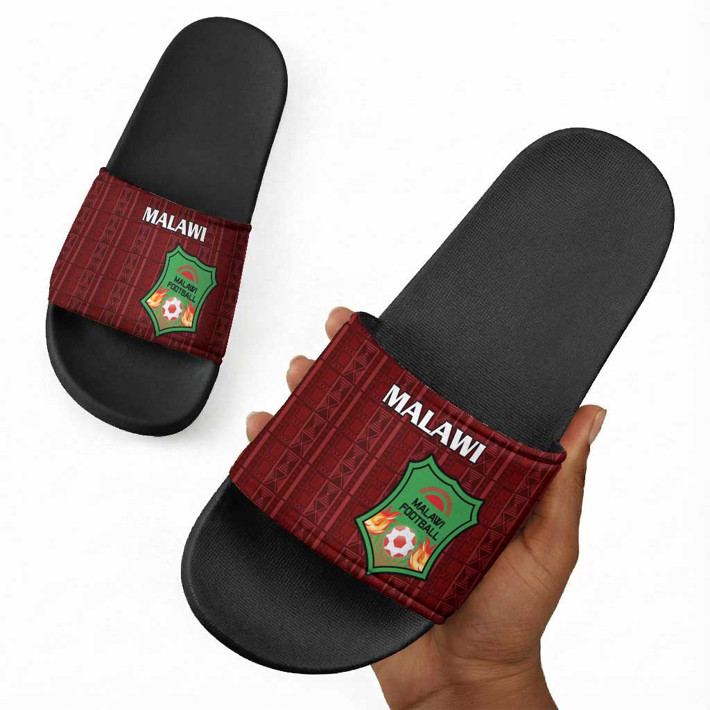 Malawi Football Slide Sandals Come On Flames - Red