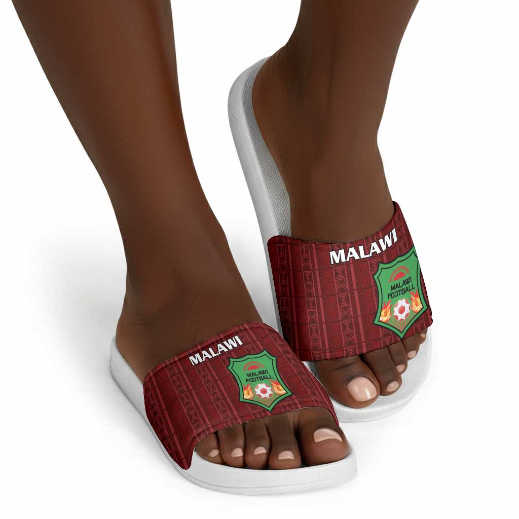 Malawi Football Slide Sandals Come On Flames - Red