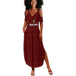 Custom Malawi Football Summer Maxi Dress Go Champions - Red - African Pride