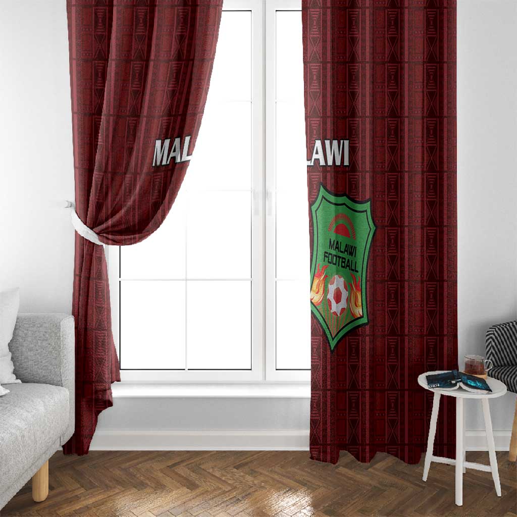 Malawi Football Window Curtain Go Champions - Red - African Pride
