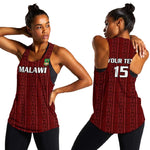 Custom Malawi Football Women Racerback Tank Go Champions - Red - African Pride