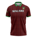 Custom Malawi Football Zipper Polo Shirt Come On Flames - Red