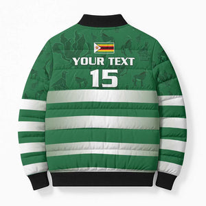 Rugby Zimbabwe Custom Bomber Puffer Jacket Go Champions Sables