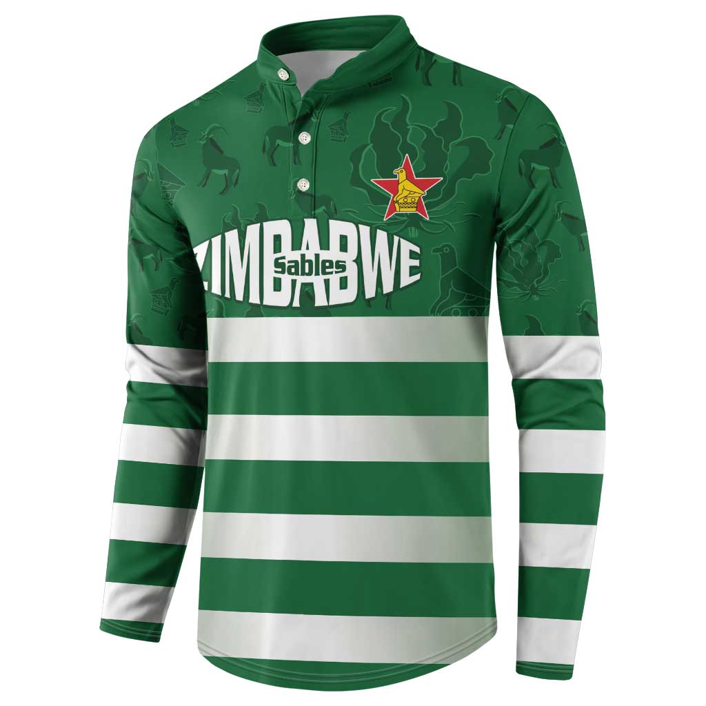Rugby Zimbabwe Custom Button Sweatshirt Go Champions Sables