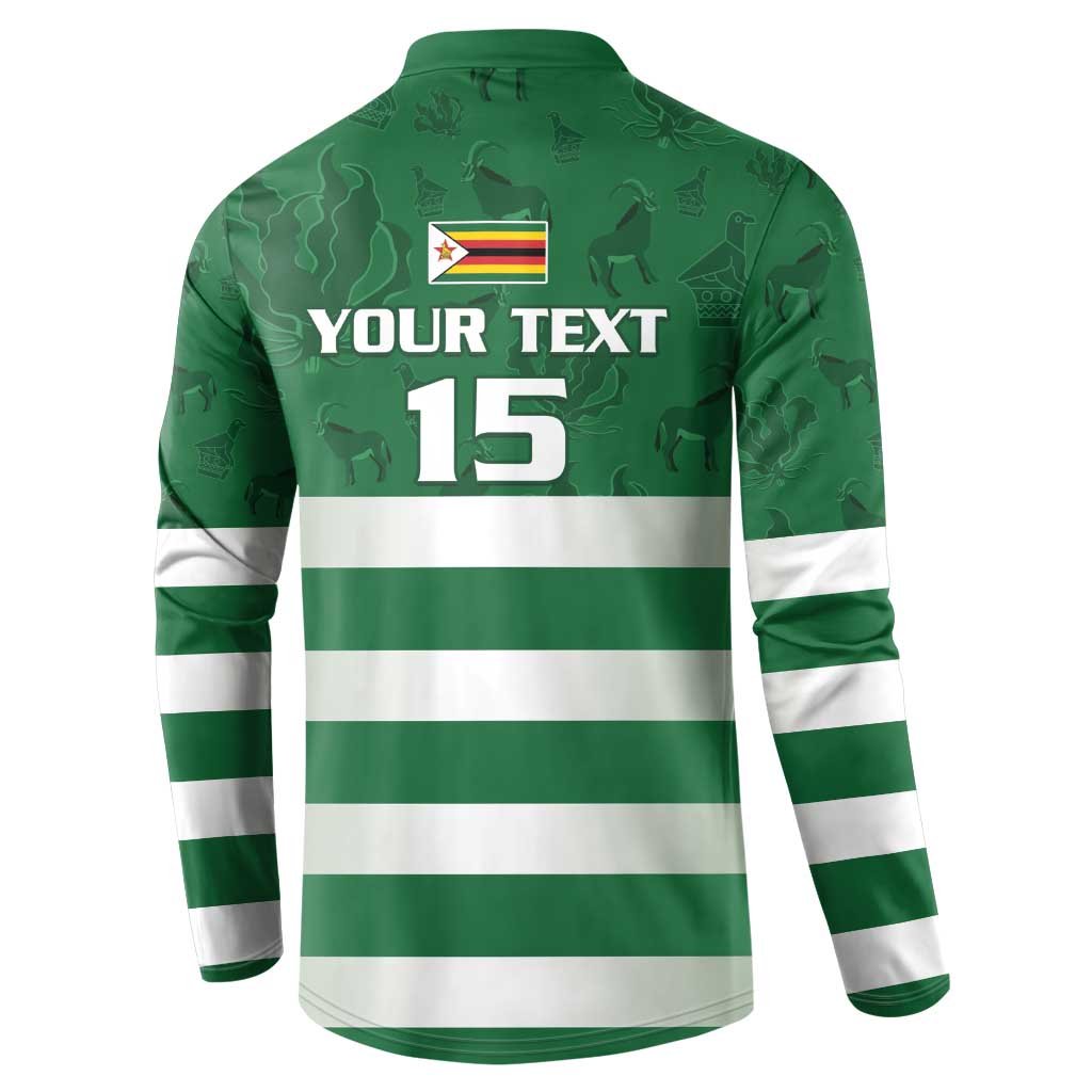 Rugby Zimbabwe Custom Button Sweatshirt Go Champions Sables