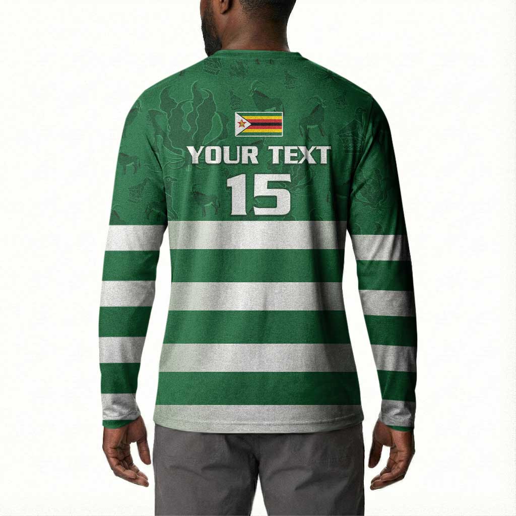 Rugby Zimbabwe Custom Button Sweatshirt Go Champions Sables