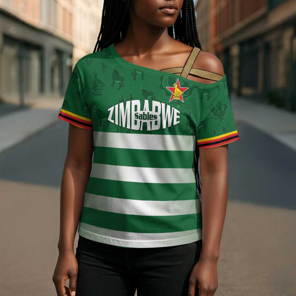 Rugby Zimbabwe Custom Cross Shoulder Shirt Go Champions Sables