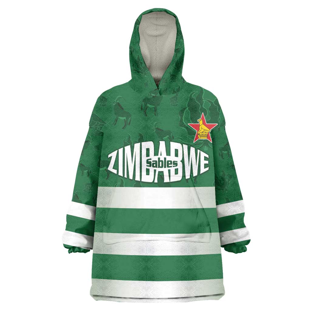 Rugby Zimbabwe Custom Kid Wearable Blanket Hoodie Go Champions Sables - African Pride