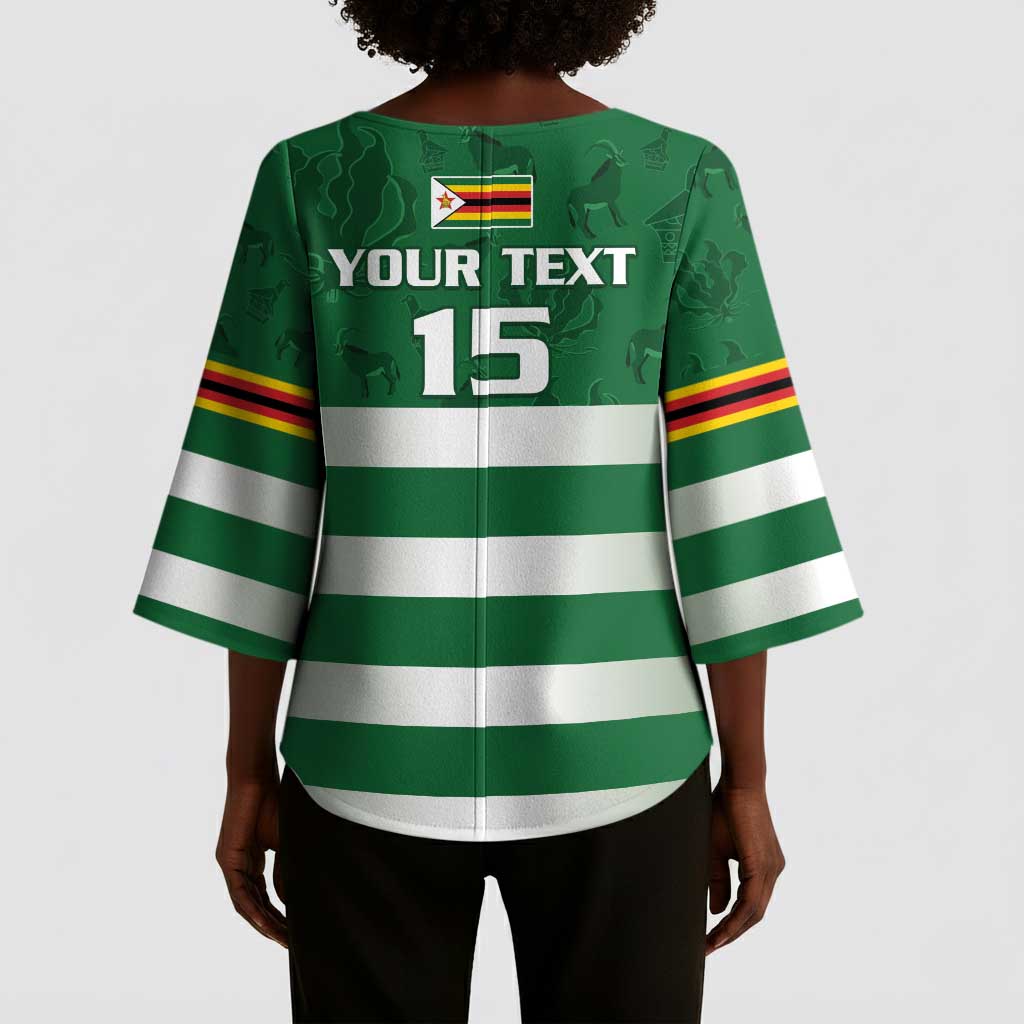 Rugby Zimbabwe Custom Kimono Sleeve Blouse Go Champions Sables