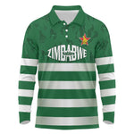 Rugby Zimbabwe Custom Long Sleeve Polo Shirt Go Champions Sables - African Pride
