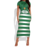 Rugby Zimbabwe Custom Short Sleeve Bodycon Dress Go Champions Sables - African Pride