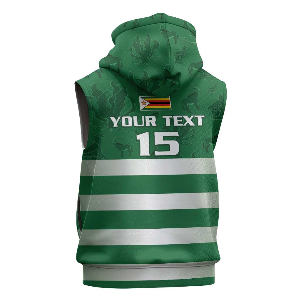 Rugby Zimbabwe Custom Sleeveless Hoodie Go Champions Sables - African Pride