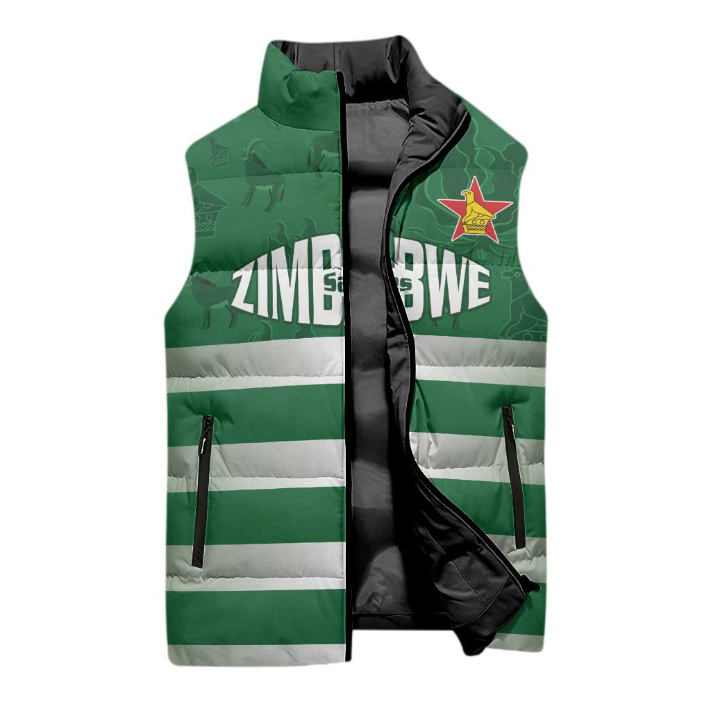 Rugby Zimbabwe Custom Sleeveless Puffer Jacket Go Champions Sables