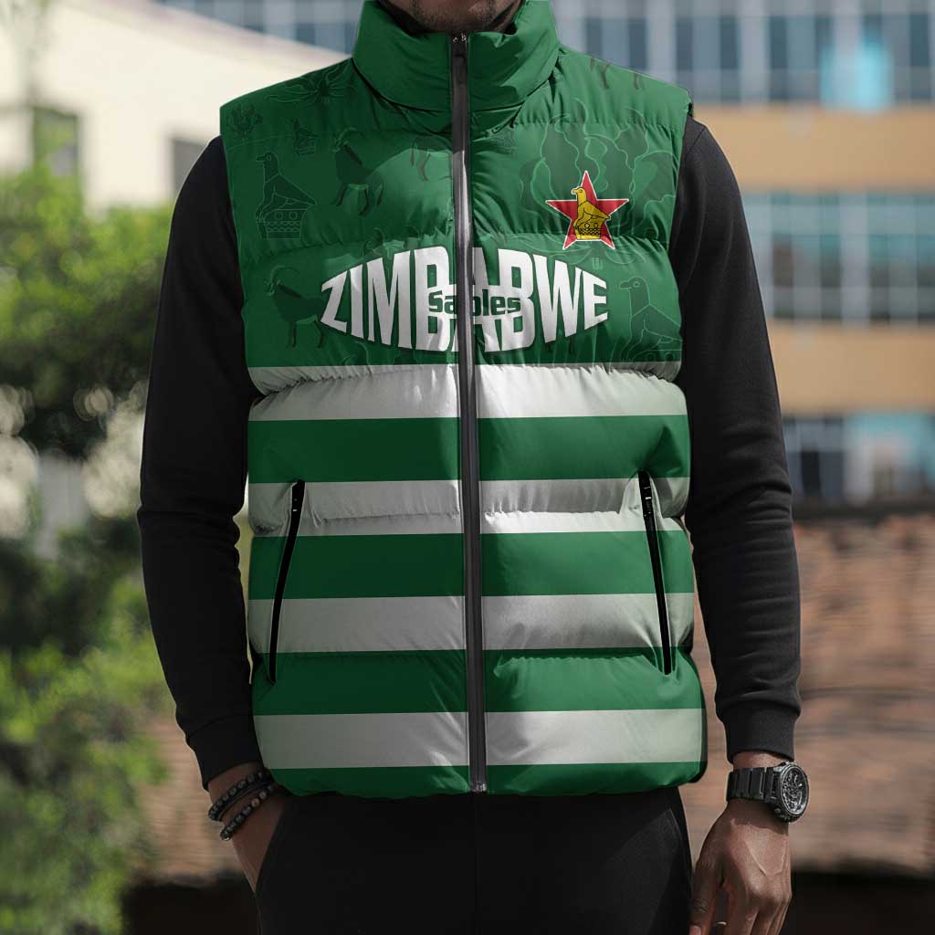 Rugby Zimbabwe Custom Sleeveless Puffer Jacket Go Champions Sables