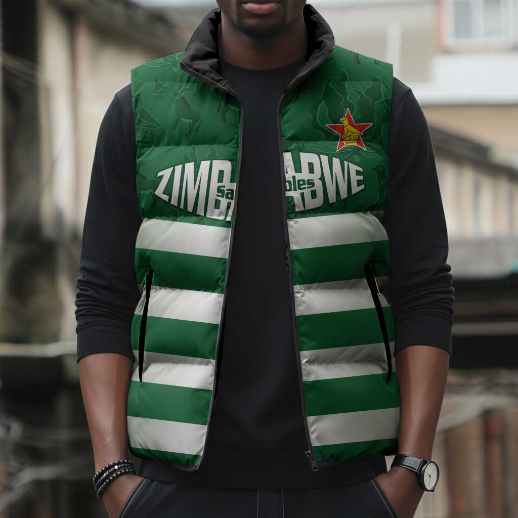 Rugby Zimbabwe Custom Sleeveless Puffer Jacket Go Champions Sables