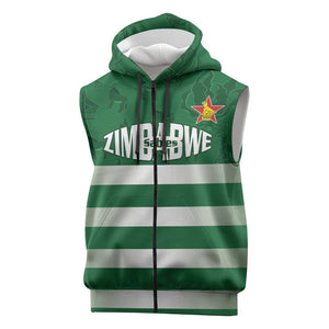 Rugby Zimbabwe Custom Sleeveless Zip Hoodie Go Champions Sables - African Pride