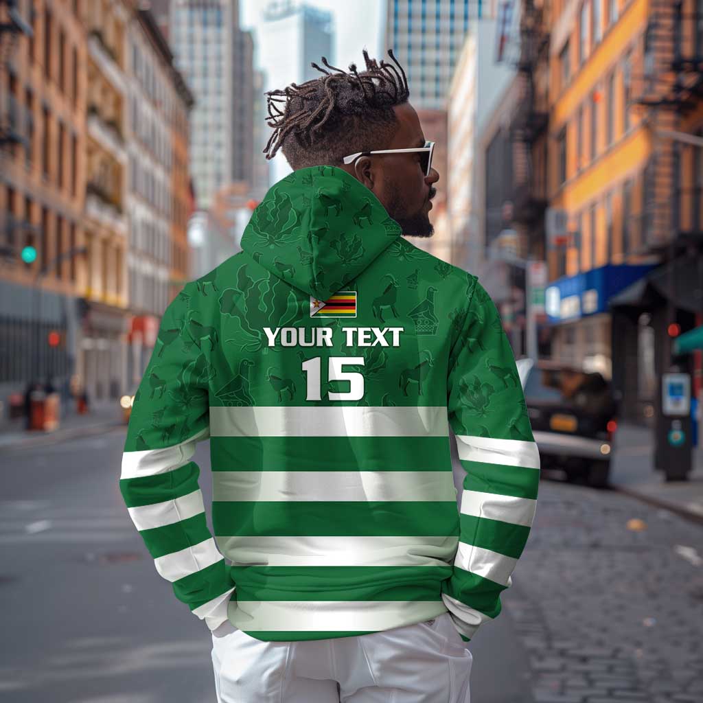 Rugby Zimbabwe Custom Zip Hoodie Go Champions Sables - African Pride