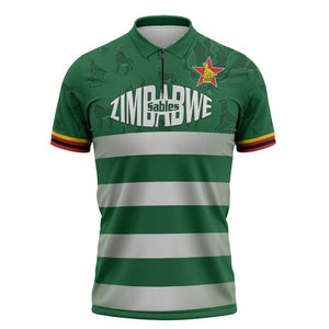 Rugby Zimbabwe Custom Zipper Polo Shirt Go Champions Sables