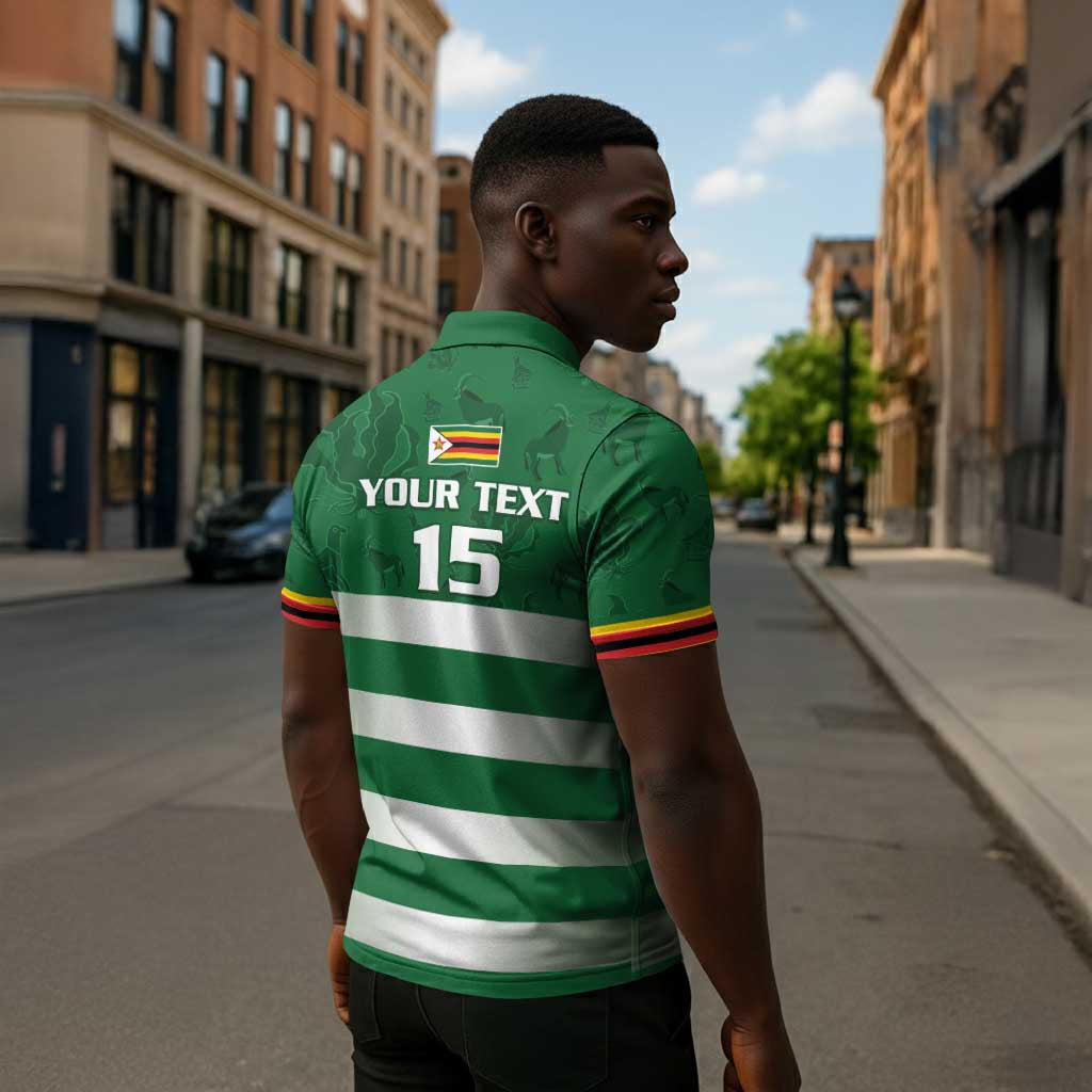 Rugby Zimbabwe Custom Zipper Polo Shirt Go Champions Sables