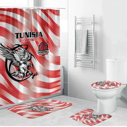 Tunisia Basketball Bathroom Set Go Eagles of Carthage