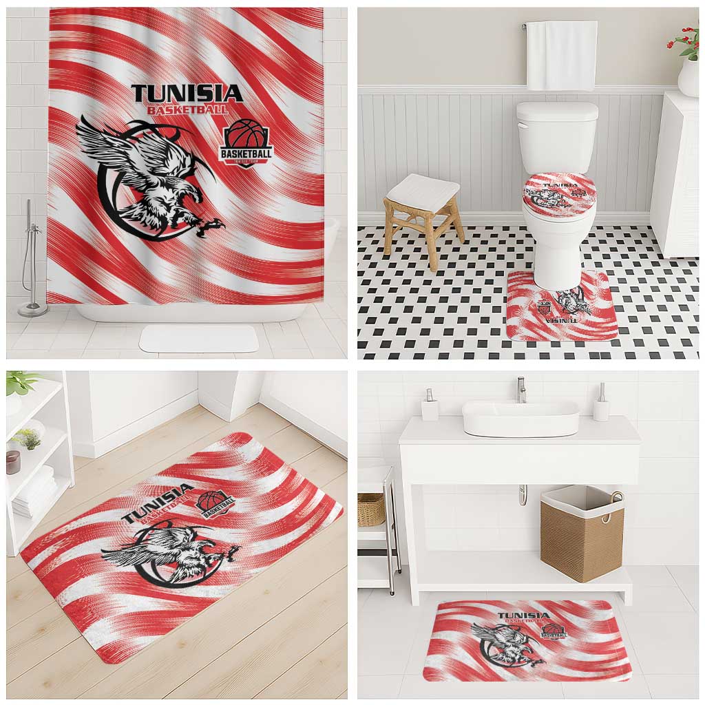 Tunisia Basketball Bathroom Set Go Eagles of Carthage