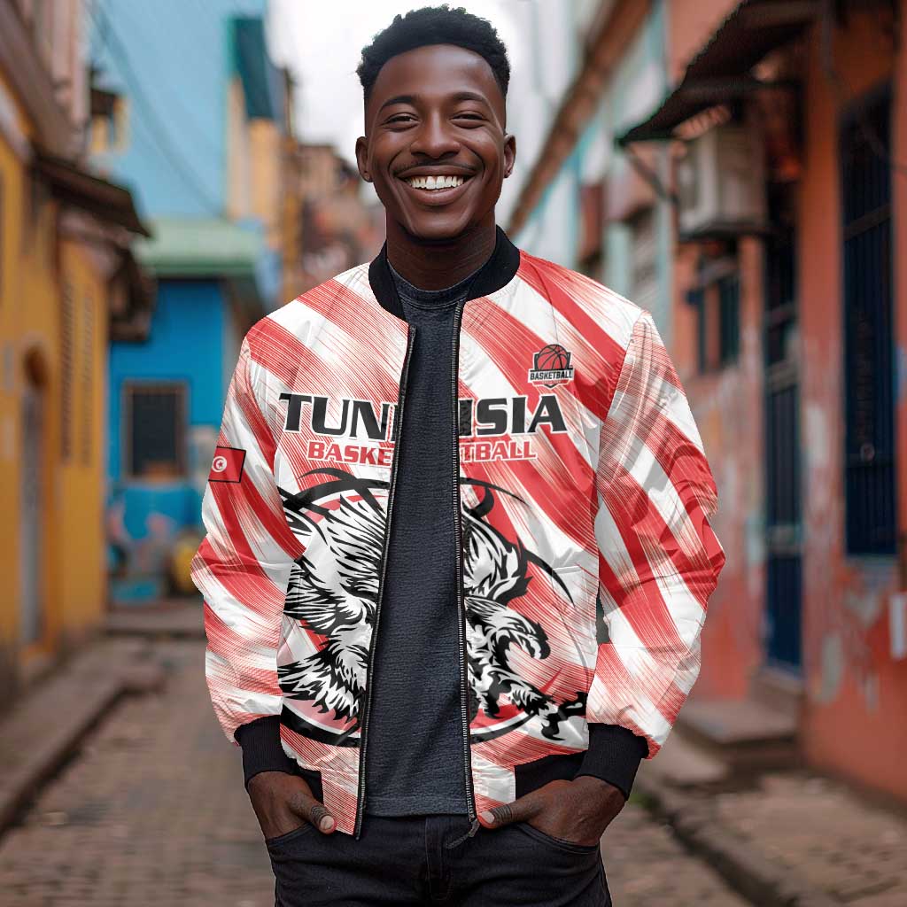 Afro Basketball Tunisia Custom Bomber Jacket Go Eagles of Carthage - African Pride