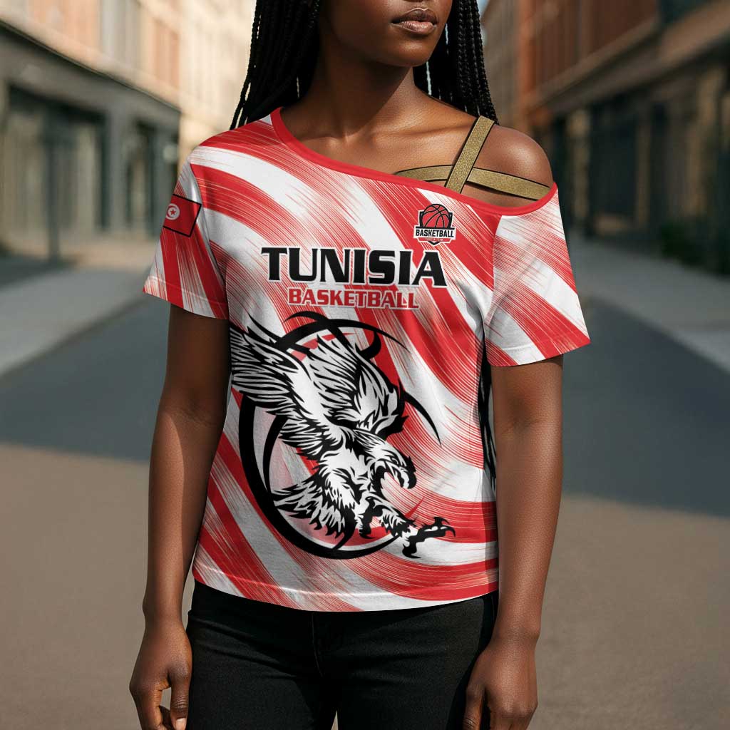 Custom Tunisia Basketball Cross Shoulder Shirt Go Eagles of Carthage